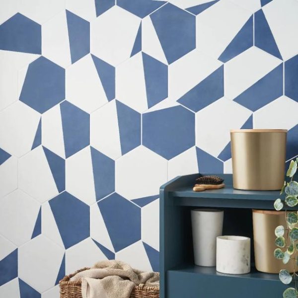 Commercial Floor | 1 sq. ft. HexArt Pop Azul 8″ Hexagon Matte Porcelain Tile Pop Azul 8 Bathroom Bathroom