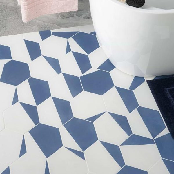 Commercial Floor | 1 sq. ft. HexArt Pop Azul 8″ Hexagon Matte Porcelain Tile Pop Azul 8 Bathroom Bathroom