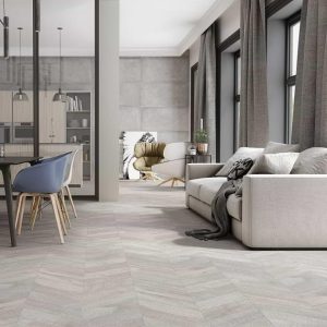 Commercial Floor | 1 sq. ft. Kenridge Chevron Gray 24×48 Wood Look Matte Porcelain Tile Gray Bathroom Bathroom