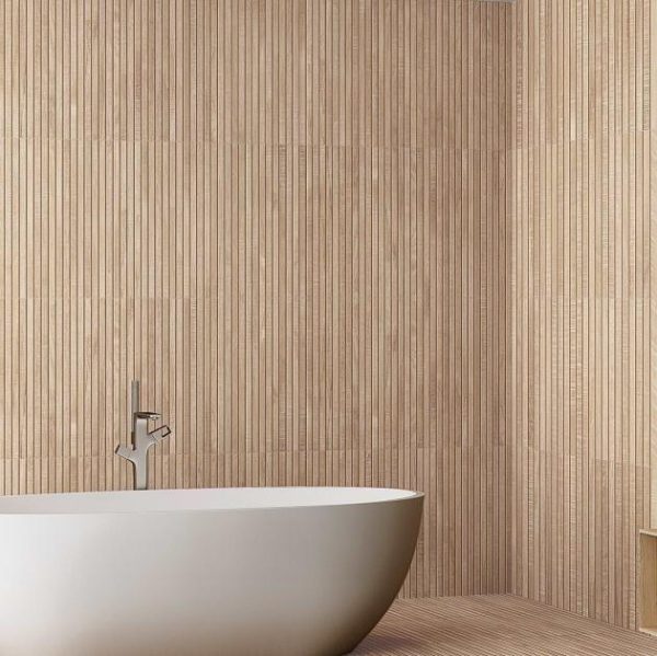 Commercial Floor | 1 sq. ft. Kenridge Ribbon Maple Brown 24×48 Wood Look Matte Porcelain Tile Maple Bathroom Bathroom