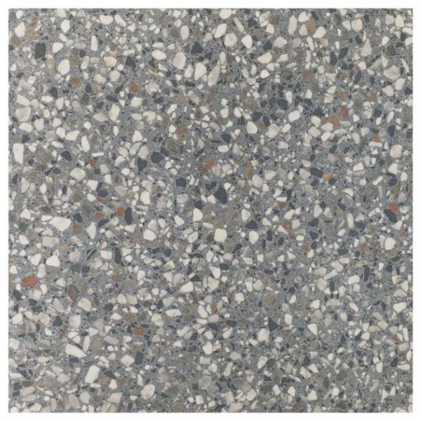 Commercial Floor | 1 sq. ft. Kobe Flakes Charcoal Gray 24×24 Terrazzo Look Matte Porcelain Tile Charcoal Gray Bathroom Bathroom