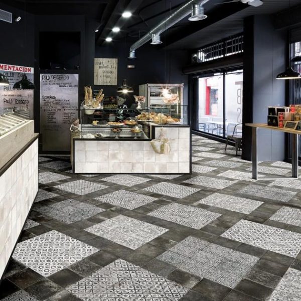 Commercial Floor | 1 sq. ft. Lenox Nera 8×8 Matte Porcelain Tile Nera Backsplash & Kitchen Backsplash & Kitchen