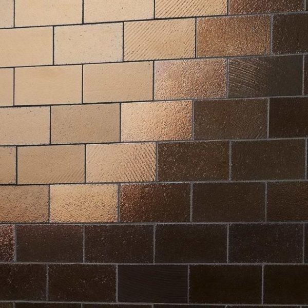 Commercial Floor | 1 sq. ft. Magma Brick Bronze 3×6″ Polished Lava Stone Tile Brick Bathroom Bathroom