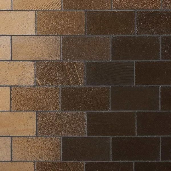 Commercial Floor | 1 sq. ft. Magma Brick Bronze 3×6″ Polished Lava Stone Tile Brick Bathroom Bathroom