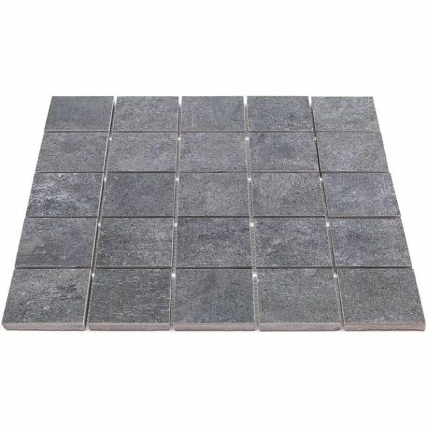 Commercial Floor | 1 sq. ft. Marbella Smoky Gray 2×2 Matte Porcelain Mosaic Tile Smoky Gray Bathroom Bathroom