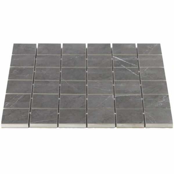 Commercial Floor | 1 sq. ft. Marble Tech Amani Gray 2×2 Matte Porcelain Mosaic Tile Dark Gray Matte Bathroom Bathroom