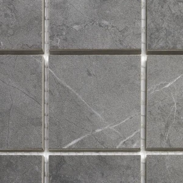 Commercial Floor | 1 sq. ft. Marble Tech Amani Gray 2×2 Matte Porcelain Mosaic Tile Dark Gray Matte Bathroom Bathroom