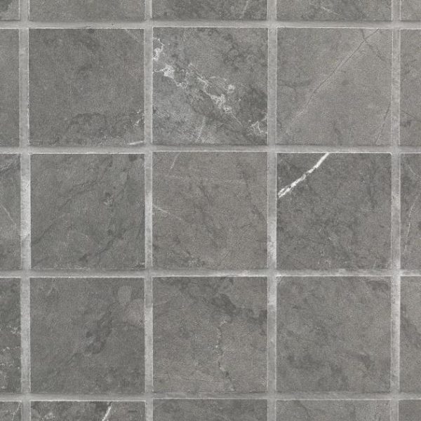 Commercial Floor | 1 sq. ft. Marble Tech Amani Gray 2×2 Matte Porcelain Mosaic Tile Dark Gray Matte Bathroom Bathroom