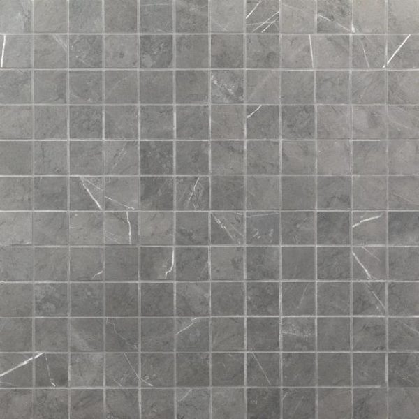 Commercial Floor | 1 sq. ft. Marble Tech Amani Gray 2×2 Matte Porcelain Mosaic Tile Dark Gray Matte Bathroom Bathroom