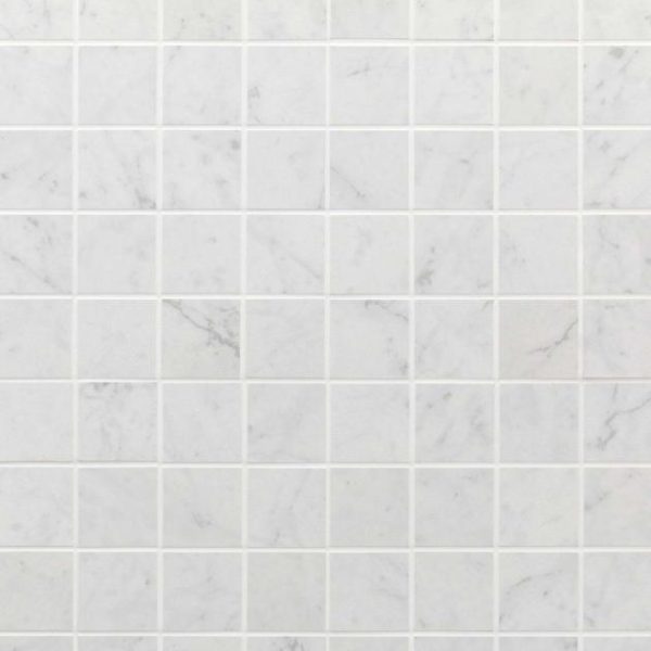 Commercial Floor | 1 sq. ft. Marble Tech Bianco Gioia 2×2 Matte Porcelain Mosaic Tile White Matte Backsplash & Kitchen Backsplash & Kitchen