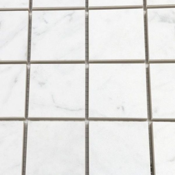 Commercial Floor | 1 sq. ft. Marble Tech Bianco Gioia 2×2 Matte Porcelain Mosaic Tile White Matte Backsplash & Kitchen Backsplash & Kitchen