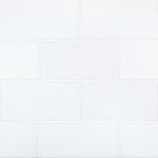 Commercial Floor | 1 sq. ft. Nanoglass White 3×6 Polished Subway Tile Simple Thassos Bathroom Bathroom