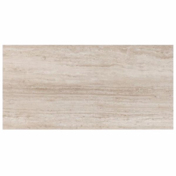 Commercial Floor | 1 sq. ft. Nashville Taupe Beige 12×24 Travertine Look Polished Porcelain Tile Taupe Polished Bathroom Bathroom