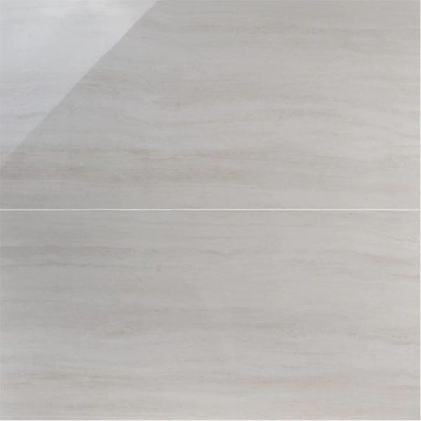 Commercial Floor | 1 sq. ft. Nashville White 24×48 Travertine Look Polished Porcelain Tile White Polished Bathroom Bathroom