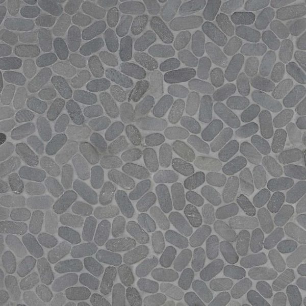 Commercial Floor | 1 sq. ft. Nature Oval Lava Black Pebble Honed Mosaic Tile Lava Black Bathroom Bathroom