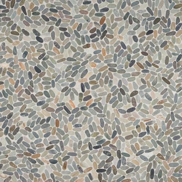 Commercial Floor | 1 sq. ft. Nature Oval Sumatra Blend Multicolor Pebble Honed Mosaic Tile Sumatra Blend Bathroom Bathroom