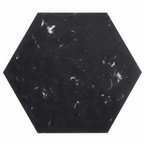 Commercial Floor | 1 sq. ft. Nero Marquina 10″ Hexagon Honed Marble Tile 10 Bathroom 10