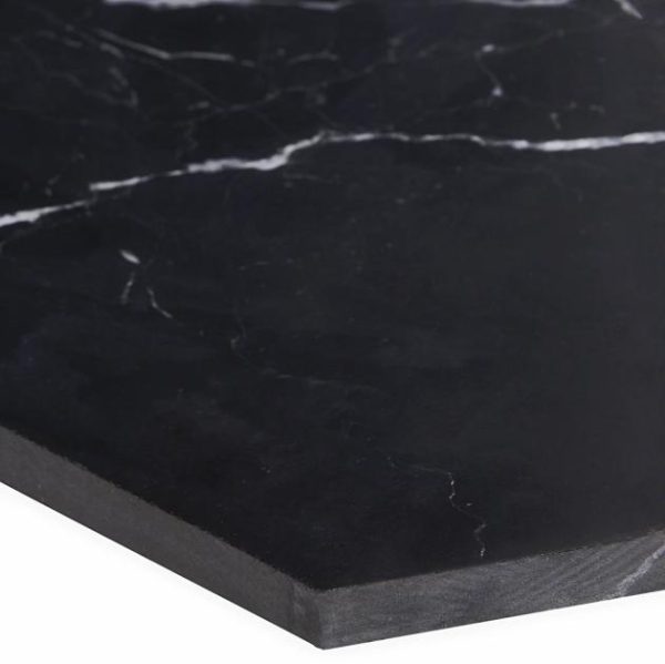 Commercial Floor | 1 sq. ft. Nero Marquina 10″ Hexagon Honed Marble Tile 10 Bathroom 10