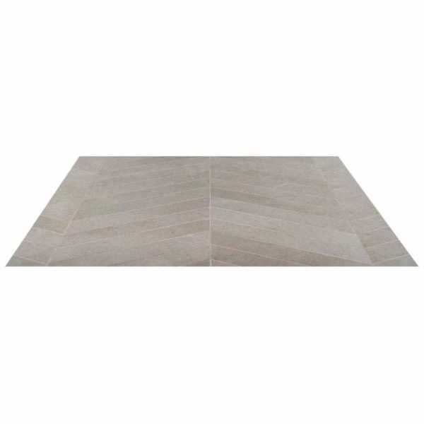 Commercial Floor | 1 sq. ft. New Rock Fumo Light Gray 4×21 Chevron Limestone Look Matte Porcelain Tile Light Gray Chevron Bathroom Bathroom