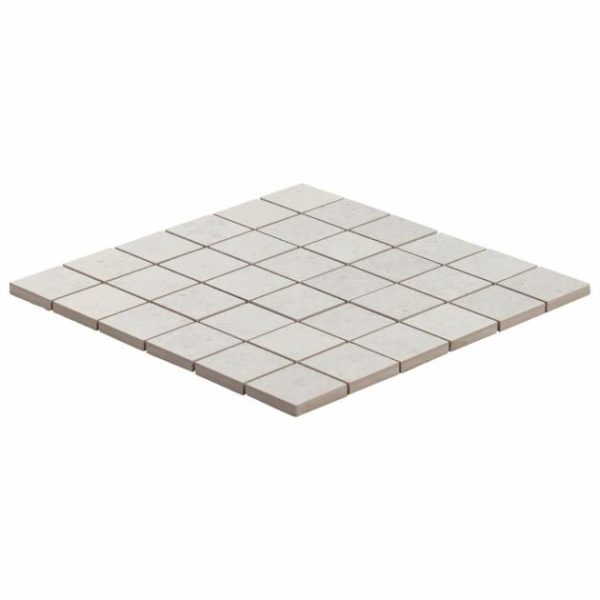 Commercial Floor | 1 sq. ft. New Rock Perla White 2×2 Limestone Look Matte Porcelain Mosaic Tile White 2X2 Backsplash & Kitchen Backsplash & Kitchen