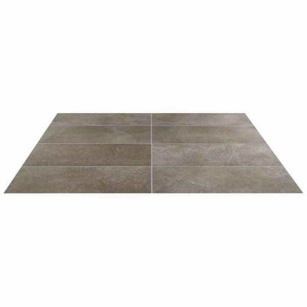 Commercial Floor | 1 sq. ft. New Rock Tortora Beige 12×24 Chiseled Limestone Look Matte Porcelain Tile  Beige Chiseled Bathroom Bathroom