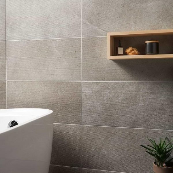 Commercial Floor | 1 sq. ft. New Rock Tortora Beige 12×24 Chiseled Limestone Look Matte Porcelain Tile  Beige Chiseled Bathroom Bathroom