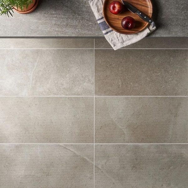 Commercial Floor | 1 sq. ft. New Rock Tortora Beige 12×24 Chiseled Limestone Look Matte Porcelain Tile  Beige Chiseled Bathroom Bathroom