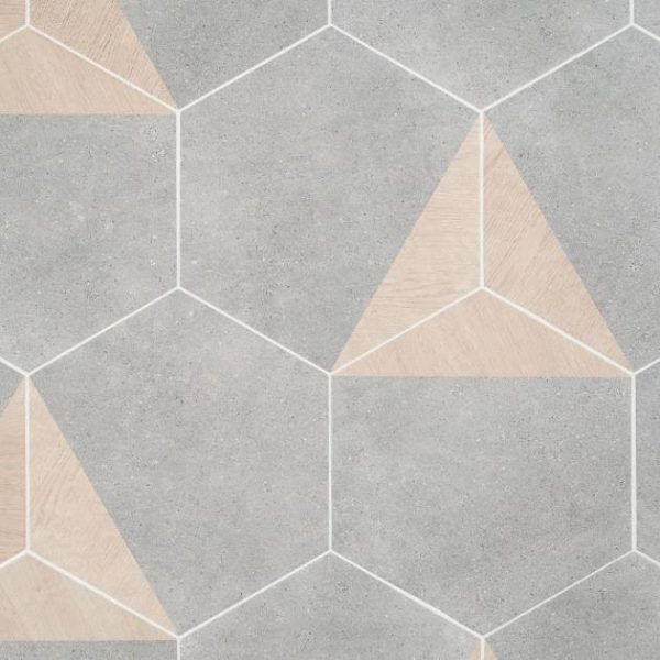 Commercial Floor | 1 sq. ft. Pergola Wood Gray 12.5″ Hexagon Matte Porcelain Tile Wood Gray Bathroom Bathroom