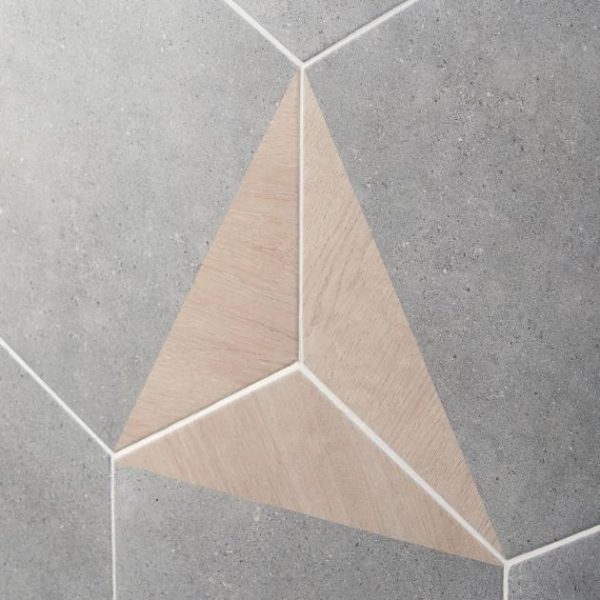 Commercial Floor | 1 sq. ft. Pergola Wood Gray 12.5″ Hexagon Matte Porcelain Tile Wood Gray Bathroom Bathroom