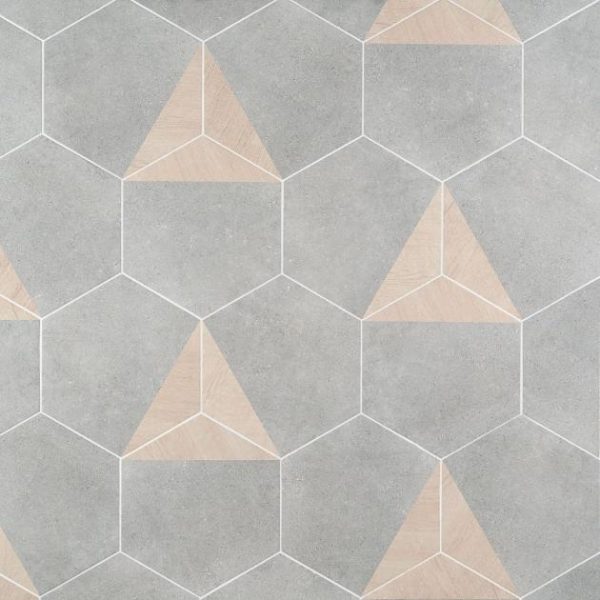 Commercial Floor | 1 sq. ft. Pergola Wood Gray 12.5″ Hexagon Matte Porcelain Tile Wood Gray Bathroom Bathroom