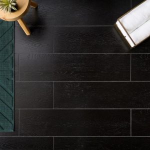 Commercial Floor | 1 sq. ft. Skoven Nero 8×36 Black Matte Porcelain Wood Look Tile Nero Bathroom Bathroom