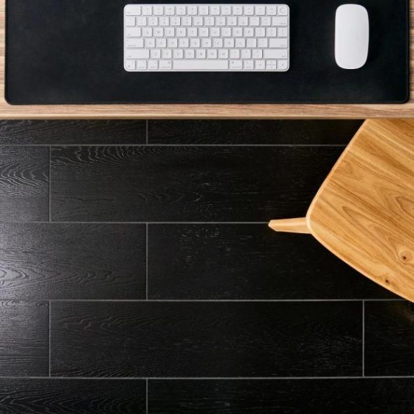 Commercial Floor | 1 sq. ft. Skoven Nero 8×36 Black Matte Porcelain Wood Look Tile Nero Bathroom Bathroom