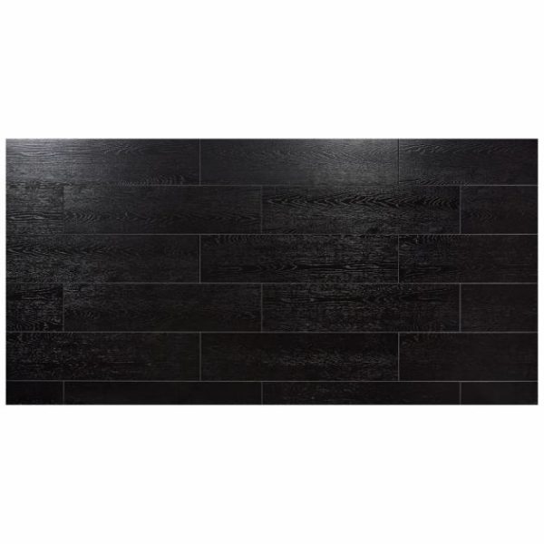 Commercial Floor | 1 sq. ft. Skoven Nero 8×36 Black Matte Porcelain Wood Look Tile Nero Bathroom Bathroom