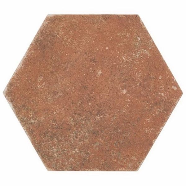 Commercial Floor | 1 sq. ft. Terra Pompeii Marron Brown 8″ Hexagon Matte Porcelain Tile Marron Bathroom Bathroom