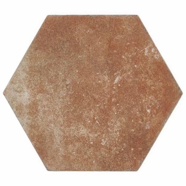 Commercial Floor | 1 sq. ft. Terra Pompeii Marron Brown 8″ Hexagon Matte Porcelain Tile Marron Bathroom Bathroom