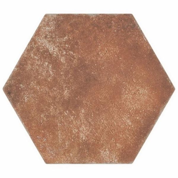 Commercial Floor | 1 sq. ft. Terra Pompeii Marron Brown 8″ Hexagon Matte Porcelain Tile Marron Bathroom Bathroom