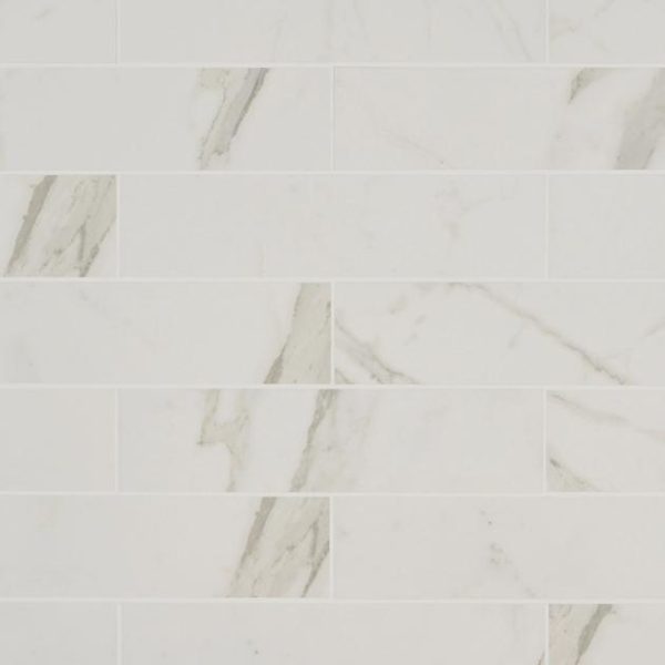 Commercial Floor | 1 sq. ft. Versilia Calacatta Oro White 3×12 Polished Porcelain Subway Tile Calacatta Polished Bathroom Bathroom