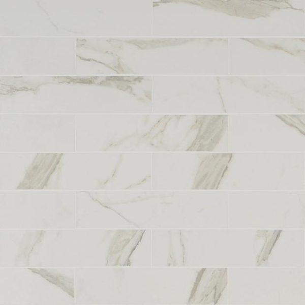 Commercial Floor | 1 sq. ft. Versilia Calacatta Oro White 3×12 Polished Porcelain Subway Tile Calacatta Polished Bathroom Bathroom