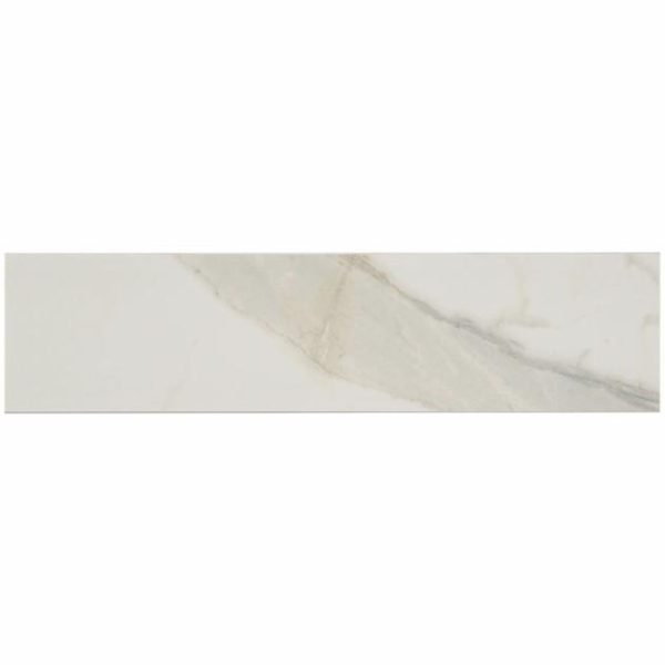 Commercial Floor | 1 sq. ft. Versilia Calacatta Oro White 3×12 Polished Porcelain Subway Tile Calacatta Polished Bathroom Bathroom