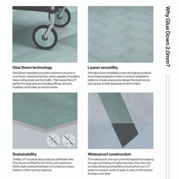 Concrete Look | 1 sq. ft. Bond LVT Indio Blue 12×24 Glue Down Luxury Vinyl Tile  Indio Vinyl Floors Concrete Look