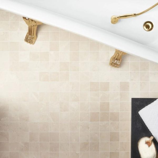 Crema Marfil | 1 sq. ft. Crema Marfil Beige 3×3 Honed Mosaic Tile 3X3 Crema Marfil 3X3