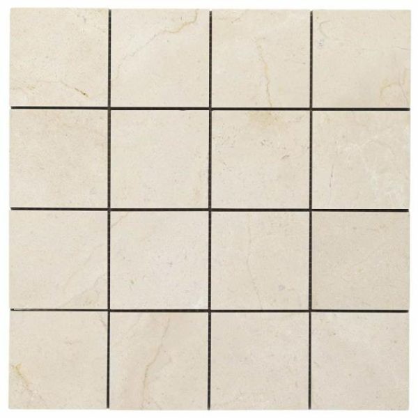 Crema Marfil | 1 sq. ft. Crema Marfil Beige 3×3 Honed Mosaic Tile 3X3 Crema Marfil 3X3