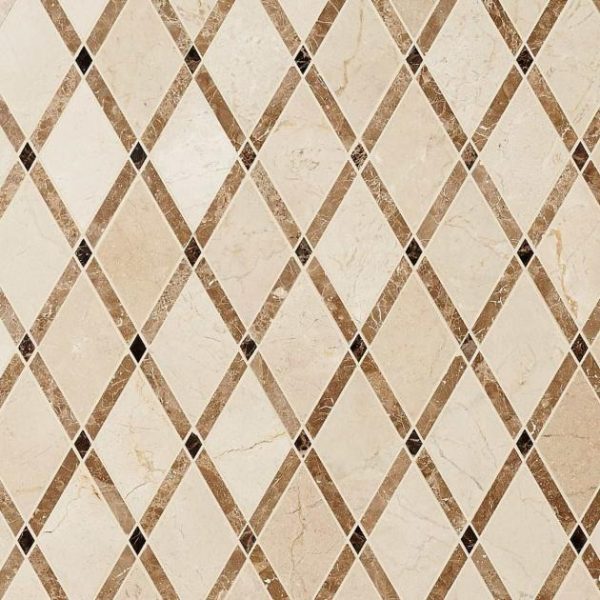 Crema Marfil | 1 sq. ft. Imperial Woodland Blend Beige Marble Polished Mosaic Tile Woodland Crema Marfil Crema Marfil