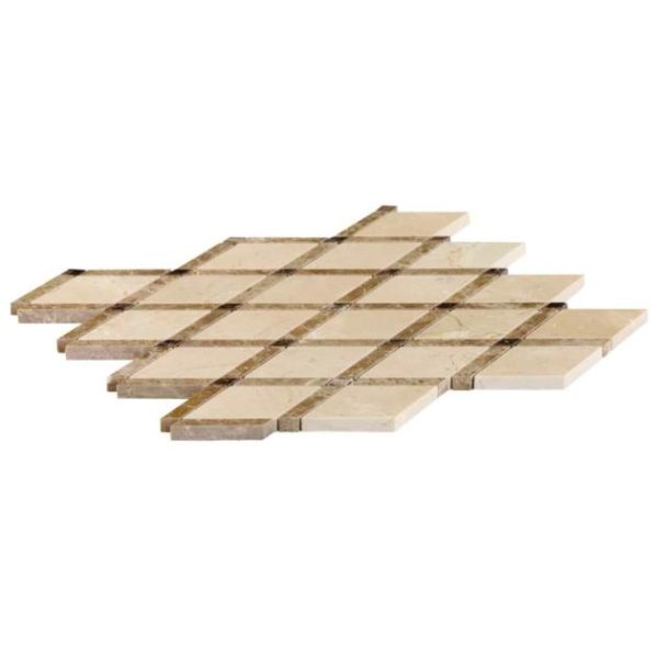 Crema Marfil | 1 sq. ft. Imperial Woodland Blend Beige Marble Polished Mosaic Tile Woodland Crema Marfil Crema Marfil