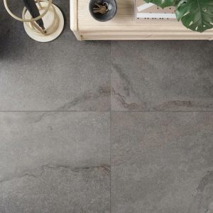 Floor Tiles | 1 sq. ft. Acadia Slate Gray 24×24 Quartz Look Matte Porcelain Tile Slate Gray Bathroom Bathroom