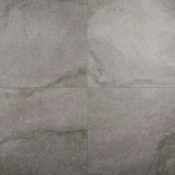 Floor Tiles | 1 sq. ft. Acadia Slate Gray 24×24 Quartz Look Matte Porcelain Tile Slate Gray Bathroom Bathroom