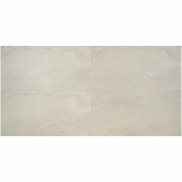 Floor Tiles | 1 sq. ft. Acadia Warm Linen White 24×48 Limestone Look Matte Porcelain Tile Linen White Bathroom Bathroom