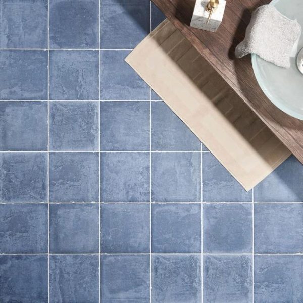 Floor Tiles | 1 sq. ft. Alesso Indigo Blue 8×8 Matte Porcelain Tile Indigo Blue Bathroom Bathroom