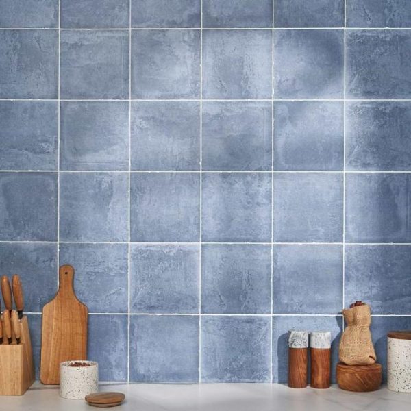 Floor Tiles | 1 sq. ft. Alesso Indigo Blue 8×8 Matte Porcelain Tile Indigo Blue Bathroom Bathroom