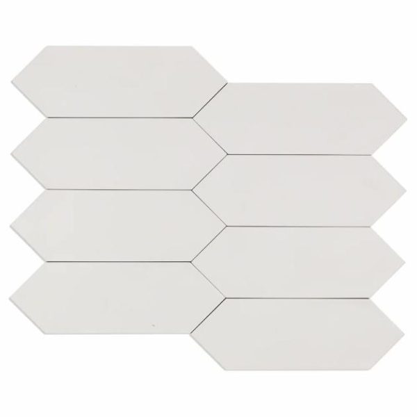 Floor Tiles | 1 sq. ft. Aliante White 4×12 Picket Matte Porcelain Tile White Backsplash & Kitchen Backsplash & Kitchen